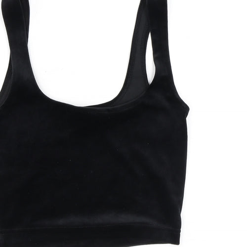 Juicy Couture Womens Black Polyester Cropped Tank Size S Square Neck - Diamanté
