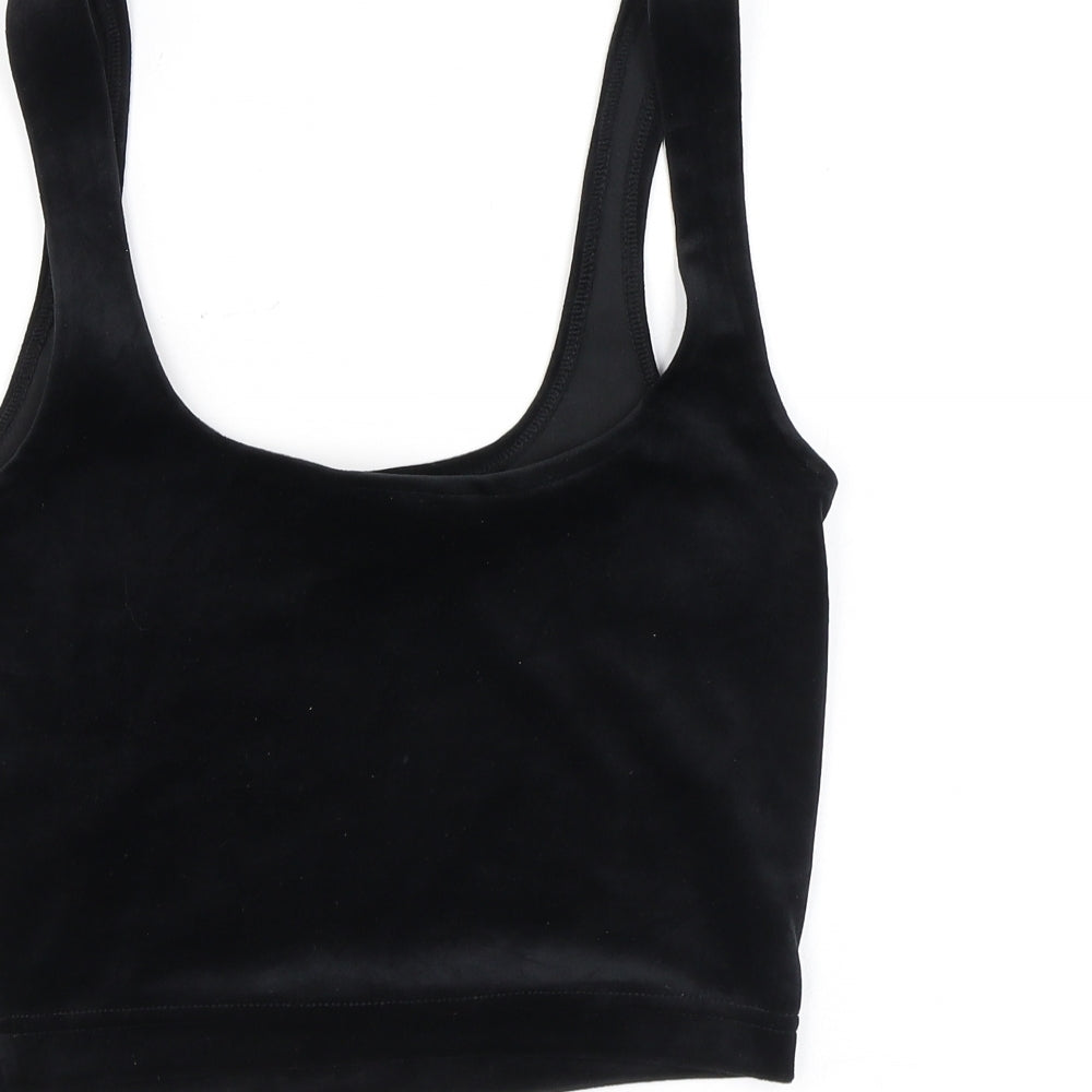 Juicy Couture Womens Black Polyester Cropped Tank Size S Square Neck - Diamanté