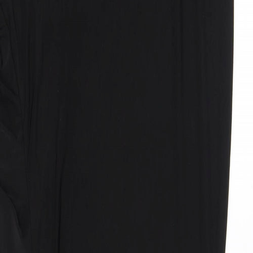 PRETTYLITTLETHING Womens Black Polyester Maxi Size 12 Off the Shoulder Pullover - Ruffled Hem