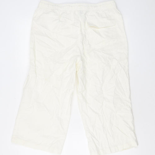 Ben Smith Womens White Linen Trousers Size S L20 in Regular