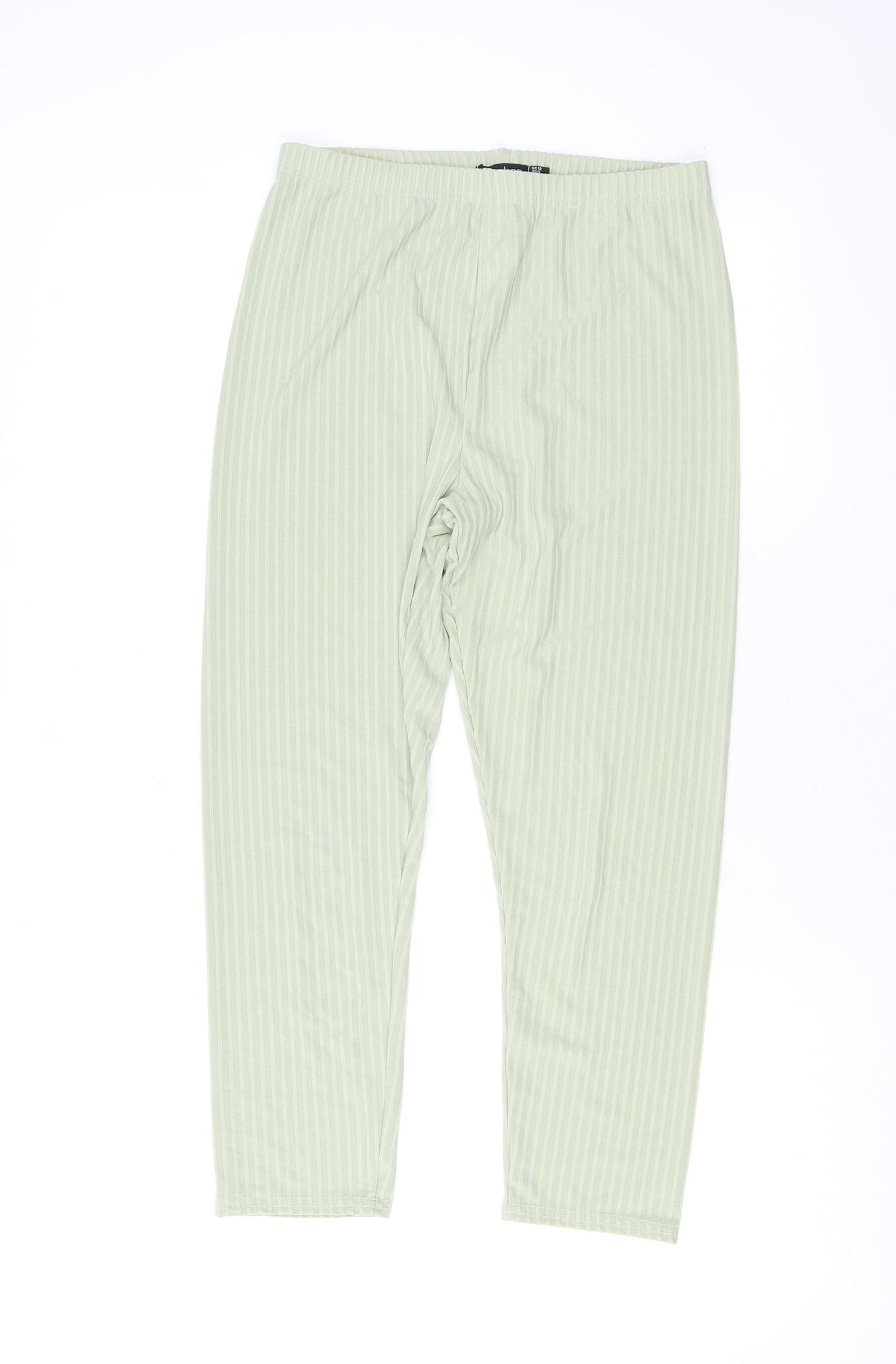 Boohoo Womens Green Polyester Chino Leggings Size 12 L23 in