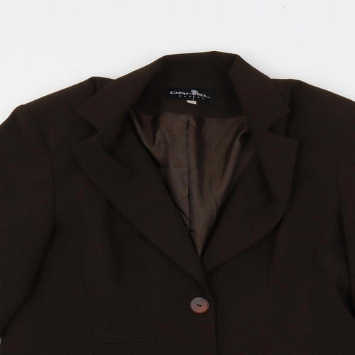 Daniel Design Womens Brown Jacket Blazer Size 16 Button