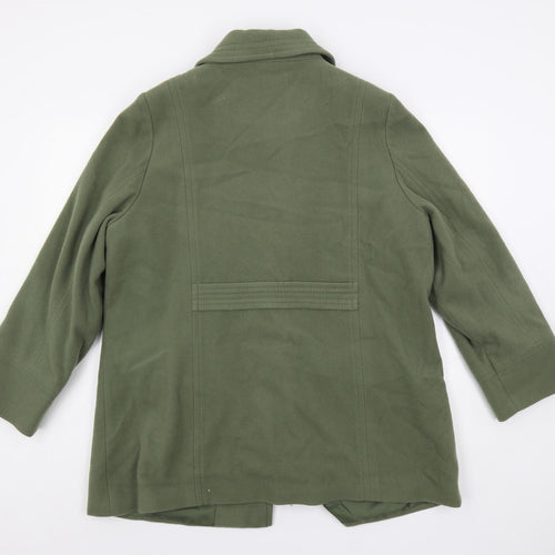 Marks and Spencer Womens Green Overcoat Coat Size 20 Button