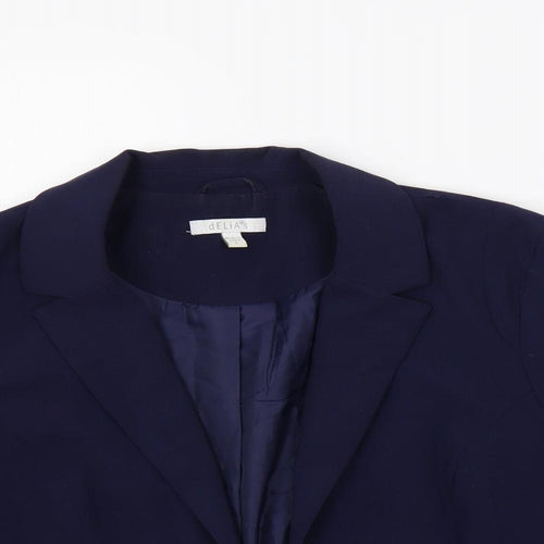 Delias Womens Blue Jacket Blazer Size L - Open