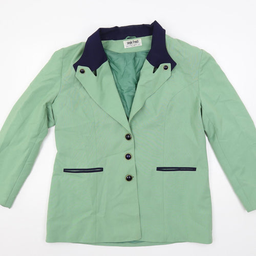 Simply French Womens Green Jacket Blazer Size 20 Button - Vintage