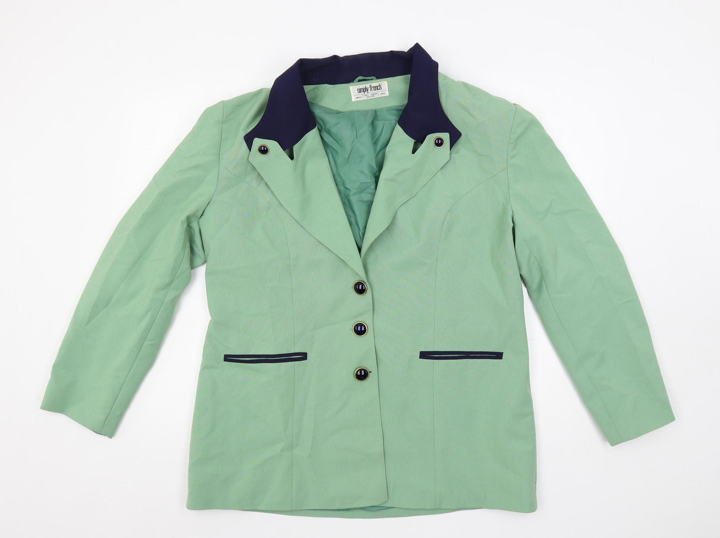 Simply French Womens Green Jacket Blazer Size 20 Button - Vintage