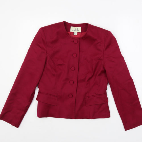 123 Un Deux Trois Womens Purple Jacket Blazer Size 12 Button
