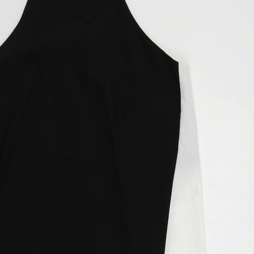 River Island Womens Black Colourblock Polyester Slip Dress Size 16 Square Neck Pullover
