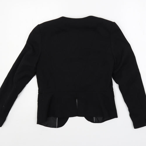 H&M Womens Black Jacket Blazer Size 10 Hook & Eye
