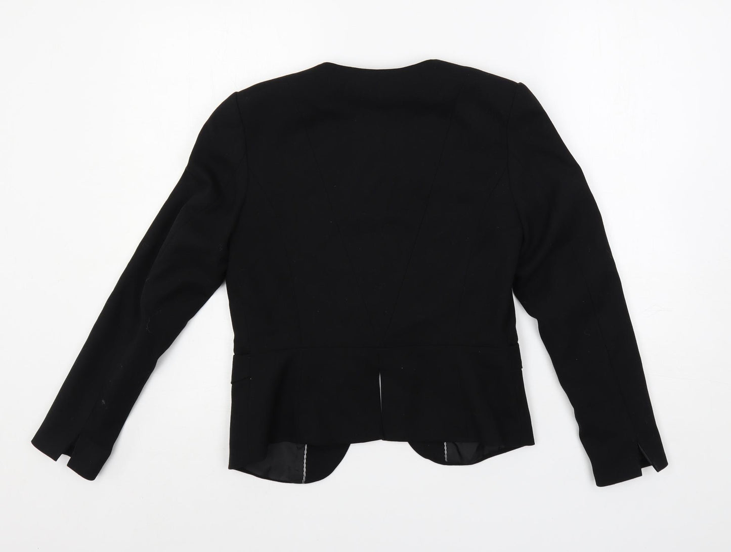 H&M Womens Black Jacket Blazer Size 10 Hook & Eye