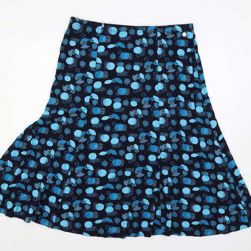 TIGI Womens Blue Geometric Viscose Flare Skirt Size 18 - Elastic Waist