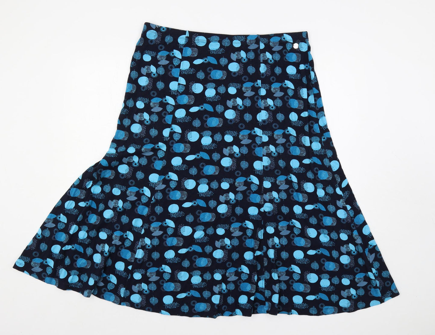 TIGI Womens Blue Geometric Viscose Flare Skirt Size 18 - Elastic Waist