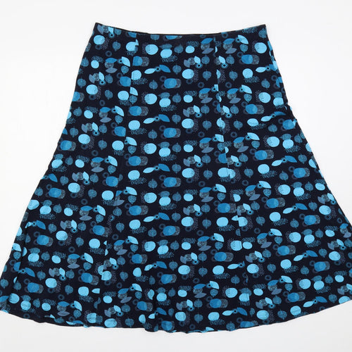 TIGI Womens Blue Geometric Viscose Flare Skirt Size 18 - Elastic Waist