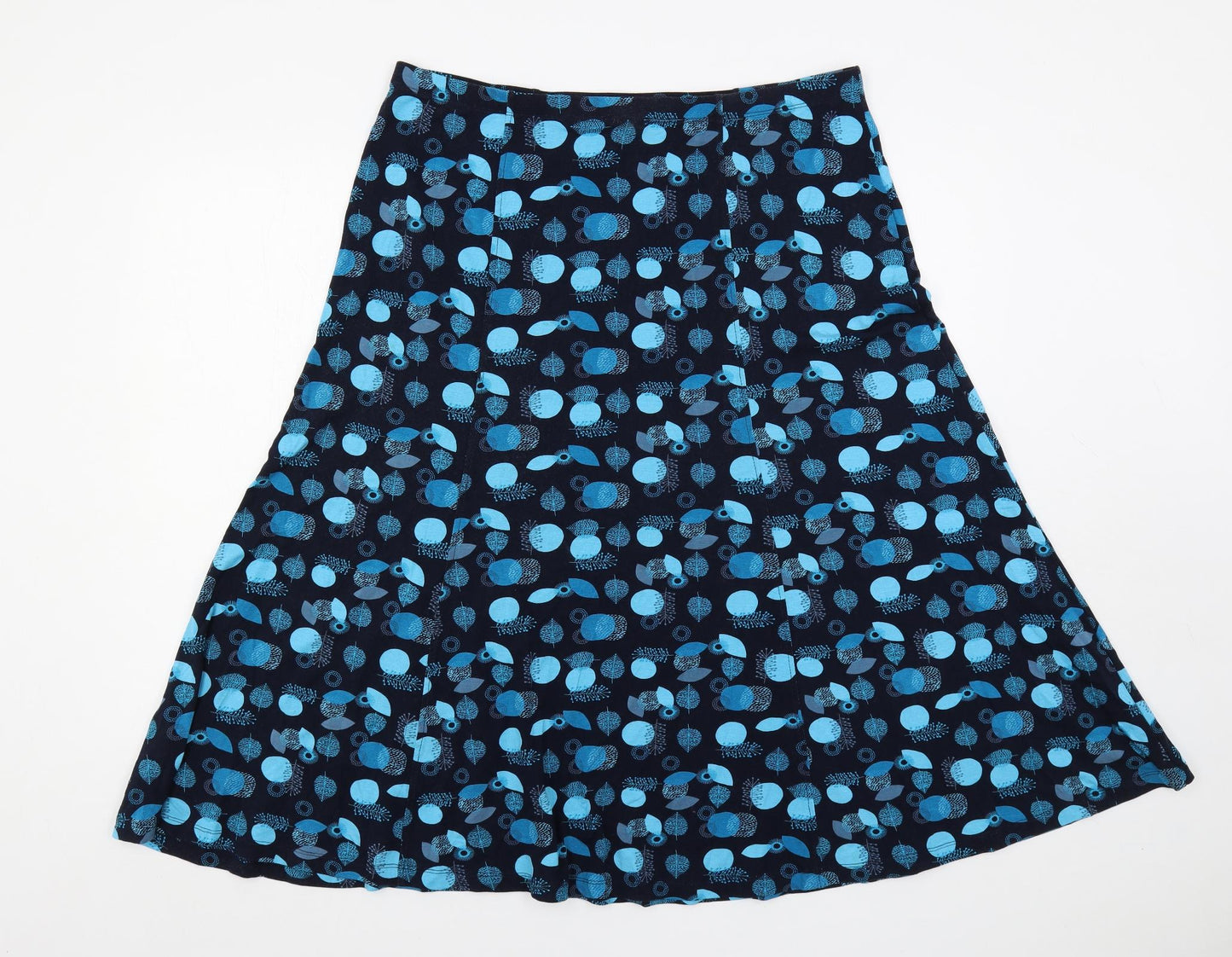 TIGI Womens Blue Geometric Viscose Flare Skirt Size 18 - Elastic Waist