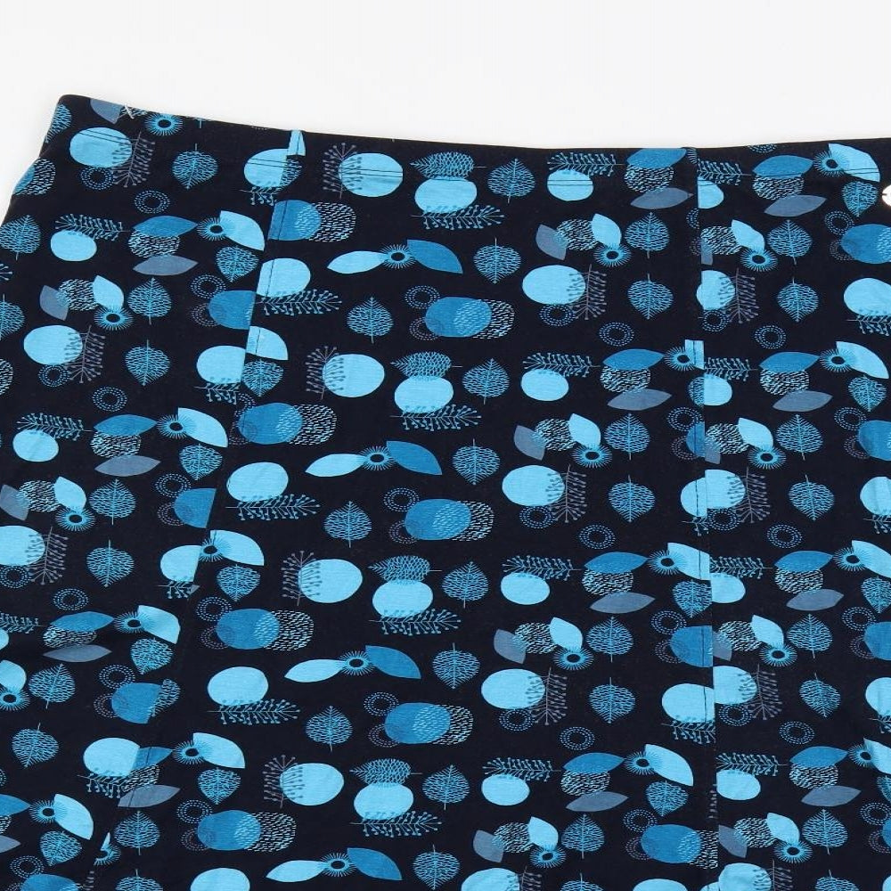 TIGI Womens Blue Geometric Viscose Flare Skirt Size 18 - Elastic Waist
