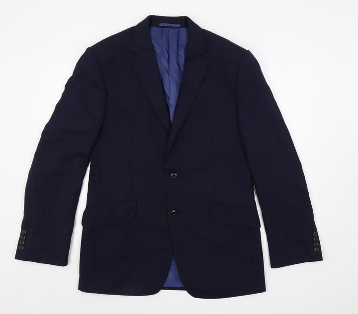 Marks and Spencer Mens Blue Wool Jacket Suit Jacket Size 38 Regular