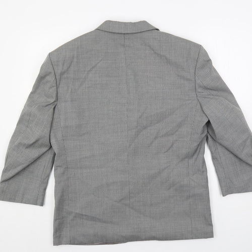 Hugo James Mens Grey Geometric Wool Jacket Suit Jacket Size 40 Regular