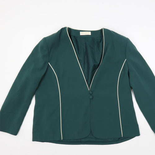 Un Jour Ailleurs Womens Green Jacket Blazer Size 20 Button