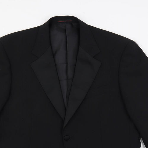 1860 Mens Black Polyester Tuxedo Suit Jacket Size 40 Regular