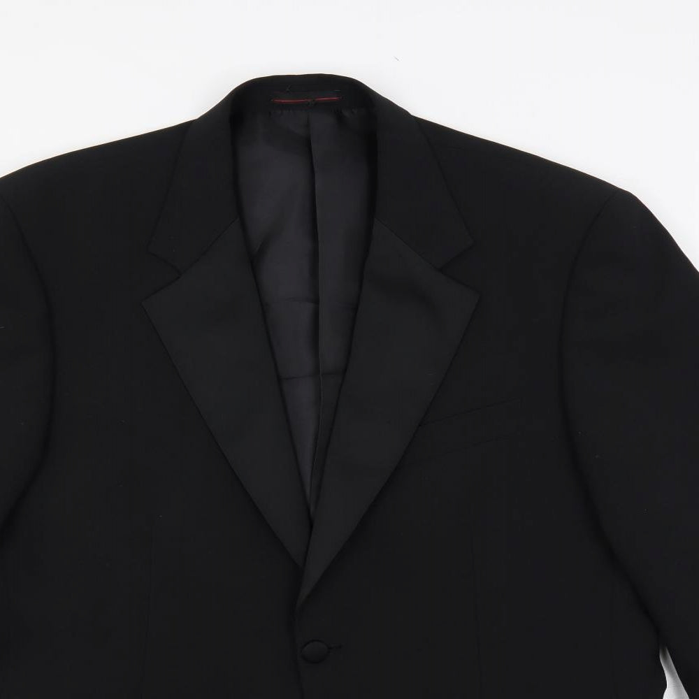 1860 Mens Black Polyester Tuxedo Suit Jacket Size 40 Regular