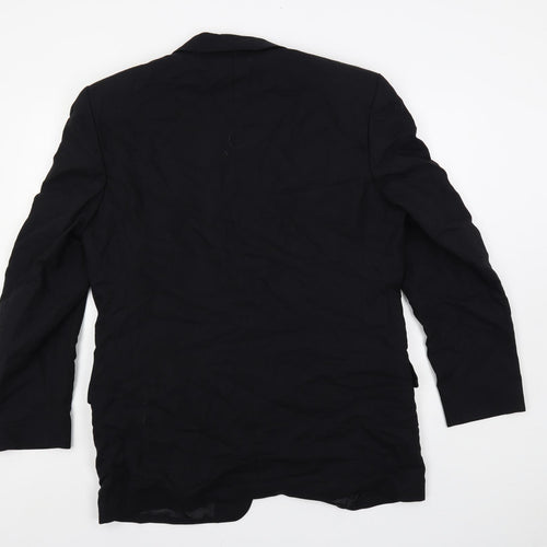 Simon Berwin Mens Black Wool Jacket Blazer Size 44 Regular