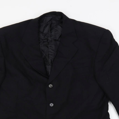 Simon Berwin Mens Black Wool Jacket Blazer Size 44 Regular