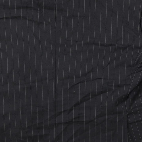 Marks and Spencer Mens Black Striped Wool Jacket Suit Jacket Size 44 Regular