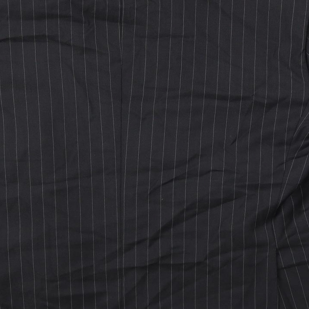 Marks and Spencer Mens Black Striped Wool Jacket Suit Jacket Size 44 Regular