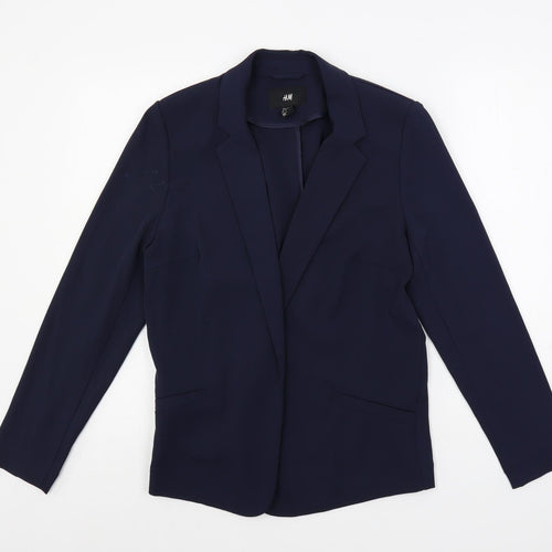 H&M Womens Blue Jacket Blazer Size 12 - Open