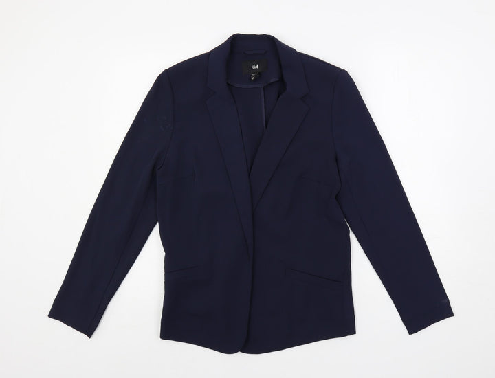 H&M Womens Blue Jacket Blazer Size 12 - Open