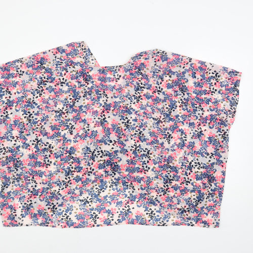 New Look Womens Multicoloured Floral Polyester Kimono Blouse Size M V-Neck - Open Oversized