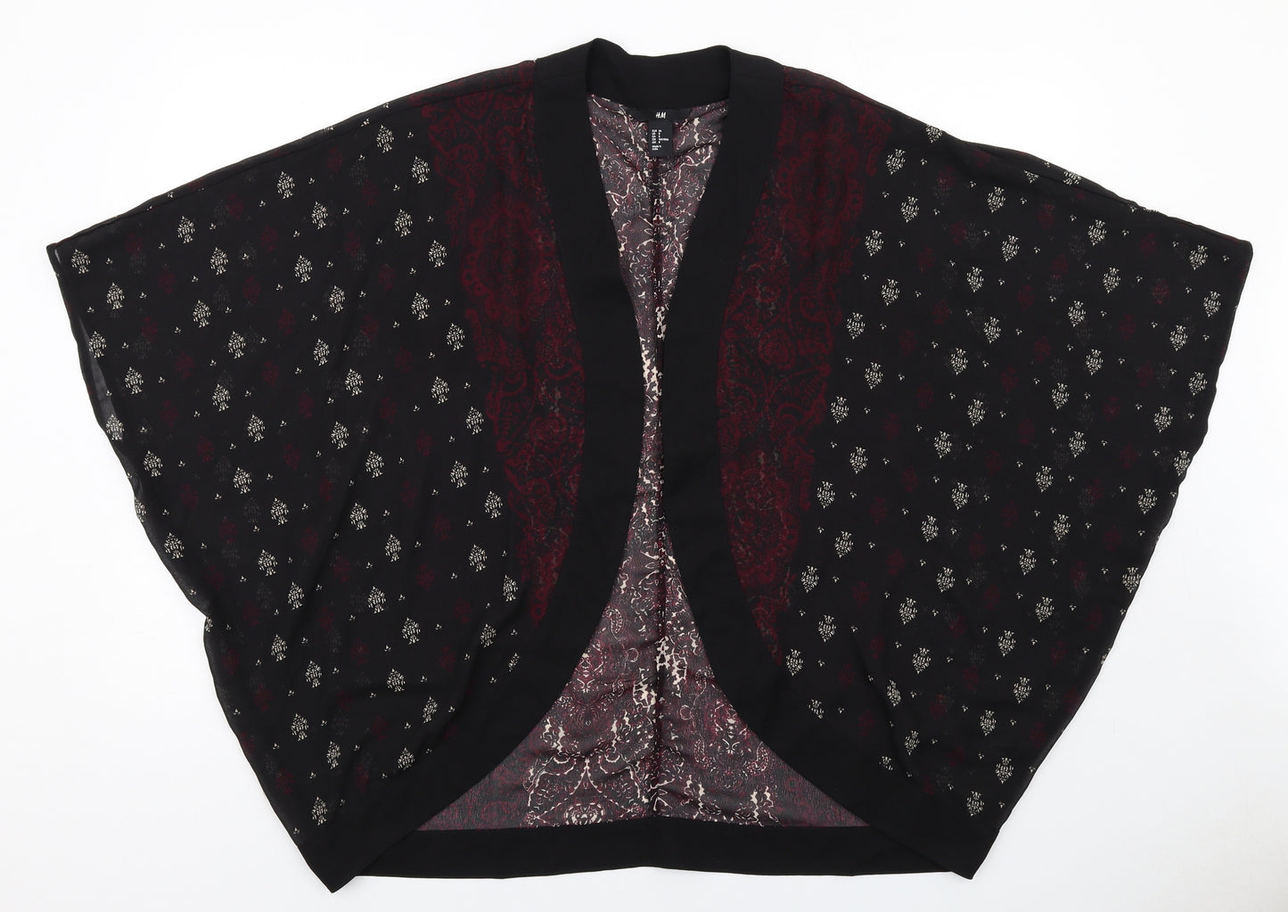 H&M Womens Multicoloured Geometric Polyester Kimono T-Shirt Size 10 V-Neck