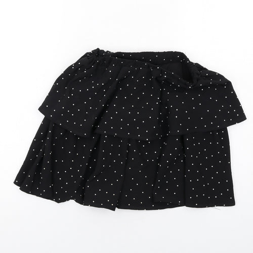 In the Style Womens Black Polka Dot Polyester A-Line Skirt Size 8