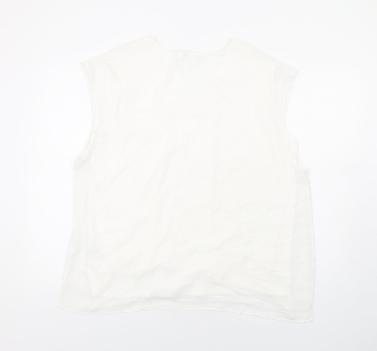 NEXT Womens White Viscose Basic Blouse Size 20 Round Neck