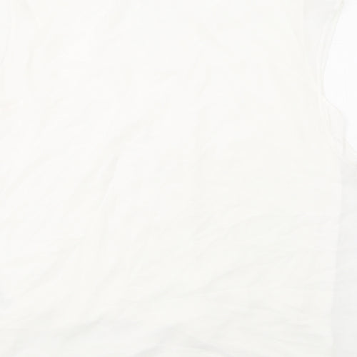 NEXT Womens White Viscose Basic Blouse Size 20 Round Neck