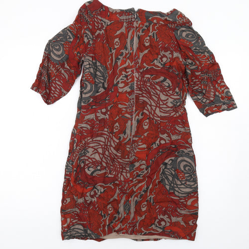 Great Plains Womens Multicoloured Geometric Viscose A-Line Size S Scoop Neck Zip