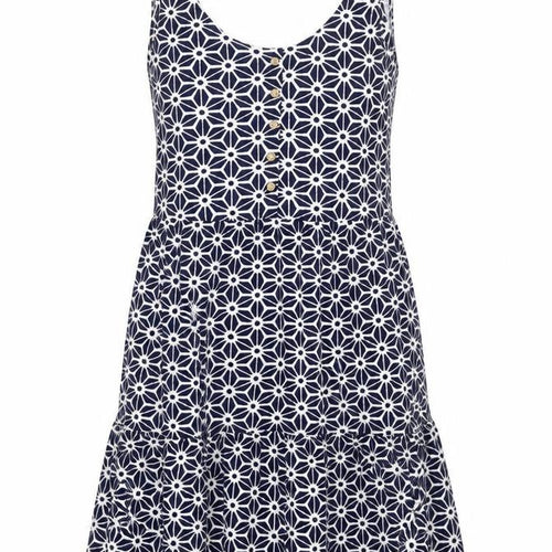 NEXT Womens Blue Geometric Viscose Tank Dress Size 6 Scoop Neck Pullover