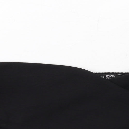 Boohoo Womens Black Polyester Cropped T-Shirt Size 10 Off the Shoulder