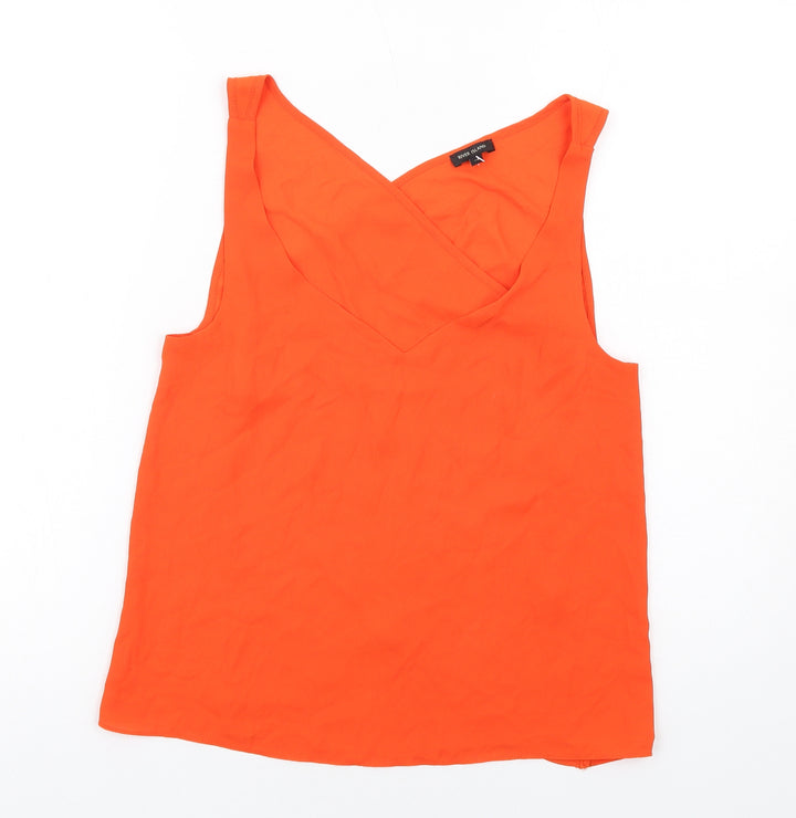 River Island Womens Orange Polyester Basic Tank Size 10 V-Neck