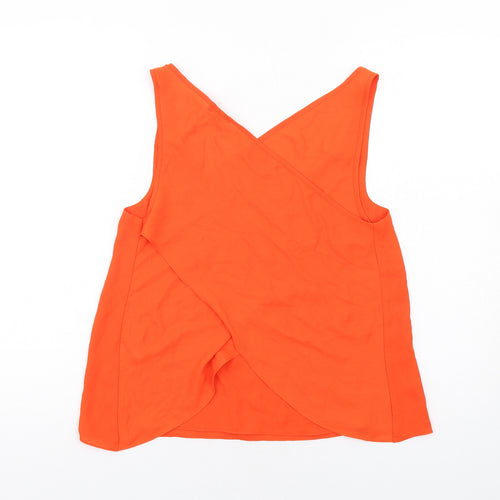 River Island Womens Orange Polyester Basic Tank Size 10 V-Neck