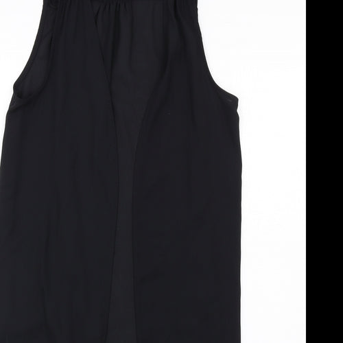 Select Womens Black Polyester Kimono T-Shirt Size 8 V-Neck