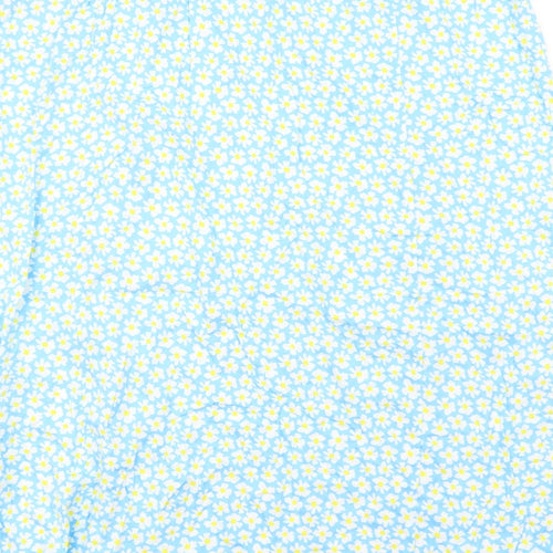 Marks and Spencer Womens Blue Floral Viscose A-Line Skirt Size 24