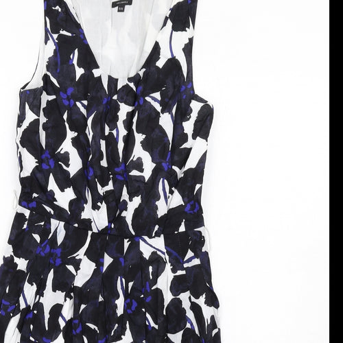 Full Circle Womens Multicoloured Geometric Cotton Pencil Dress Size 8 Scoop Neck Zip