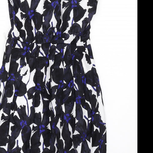 Full Circle Womens Multicoloured Geometric Cotton Pencil Dress Size 8 Scoop Neck Zip