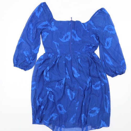 Little Mistress Womens Blue Polyester Fit & Flare Size 6 Sweetheart Zip