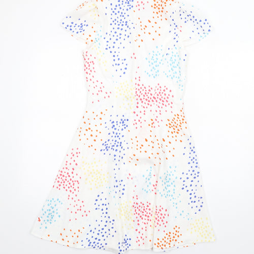 Paper Dolls Womens Multicoloured Geometric Polyethylene A-Line Size 6 V-Neck Button