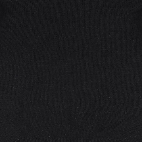 Sparkle & Fade Womens Black Round Neck Geometric Acrylic Pullover Jumper Size S