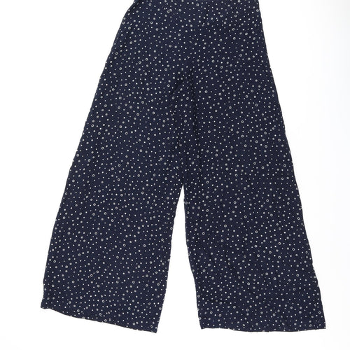 New Look Womens Blue Polka Dot Polyester Trousers Size 8 L26.5 in Regular Zip