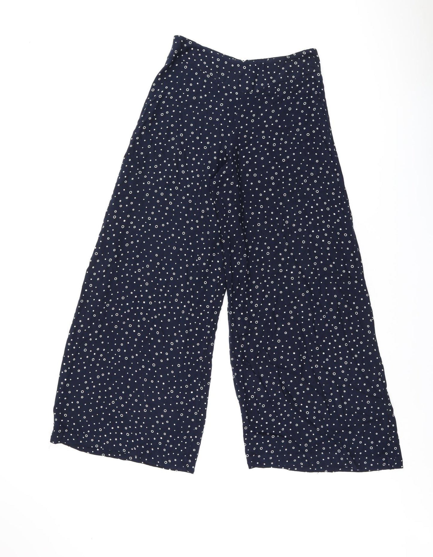 New Look Womens Blue Polka Dot Polyester Trousers Size 8 L26.5 in Regular Zip