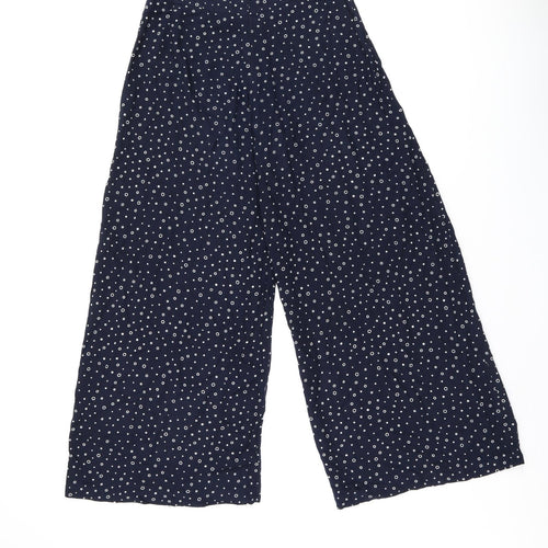 New Look Womens Blue Polka Dot Polyester Trousers Size 8 L26.5 in Regular Zip